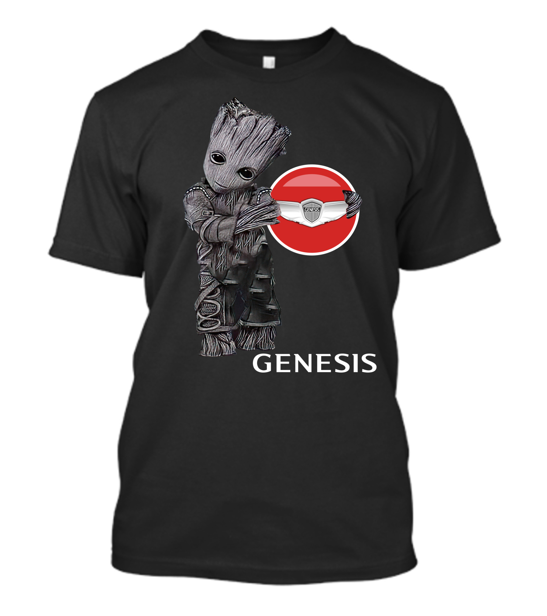 Genesis Baby Groot Holding Badge T-Shirt