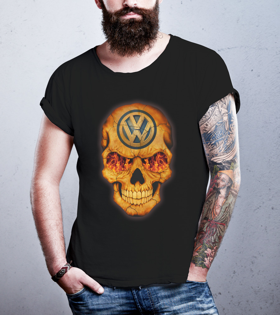 VOLKWAGEN Skull Flaming Eyes T-Shirt