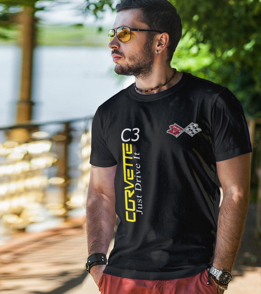 Corvette C3 Just Drive It Flag T-Shirt
