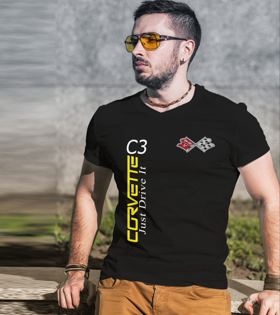 Corvette C3 Just Drive It Flag T-Shirt