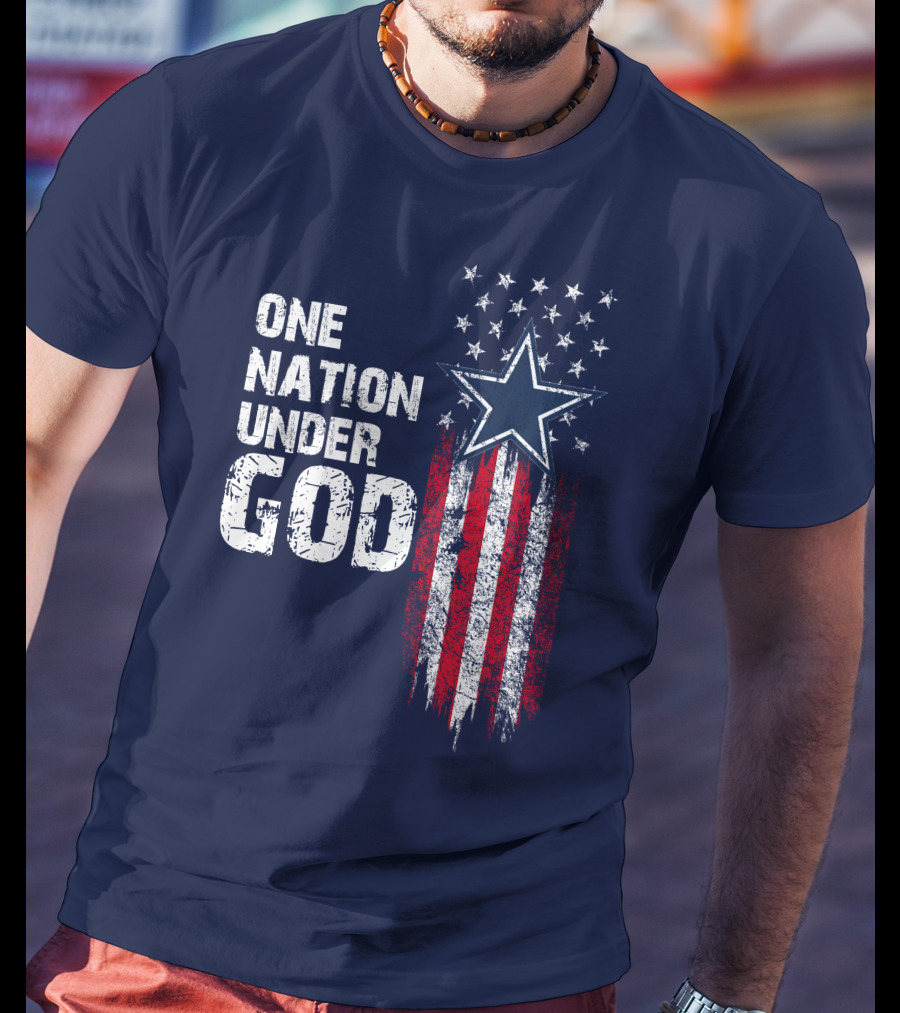 One Nation Under God Dallas Cowboys Star And Stripes T-Shirt