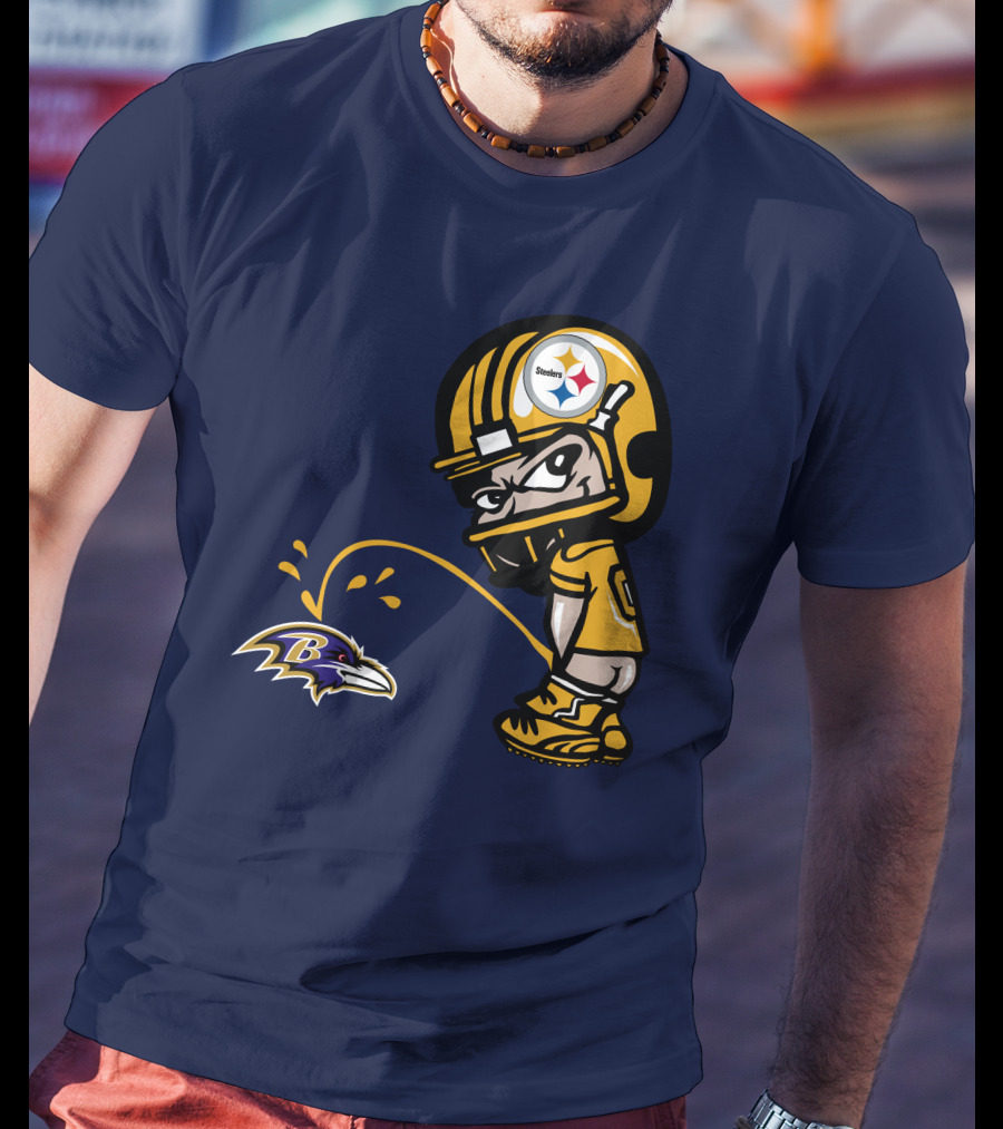 Steelers Vs. Ravens Rivalry Cartoon Helmet T-Shirt