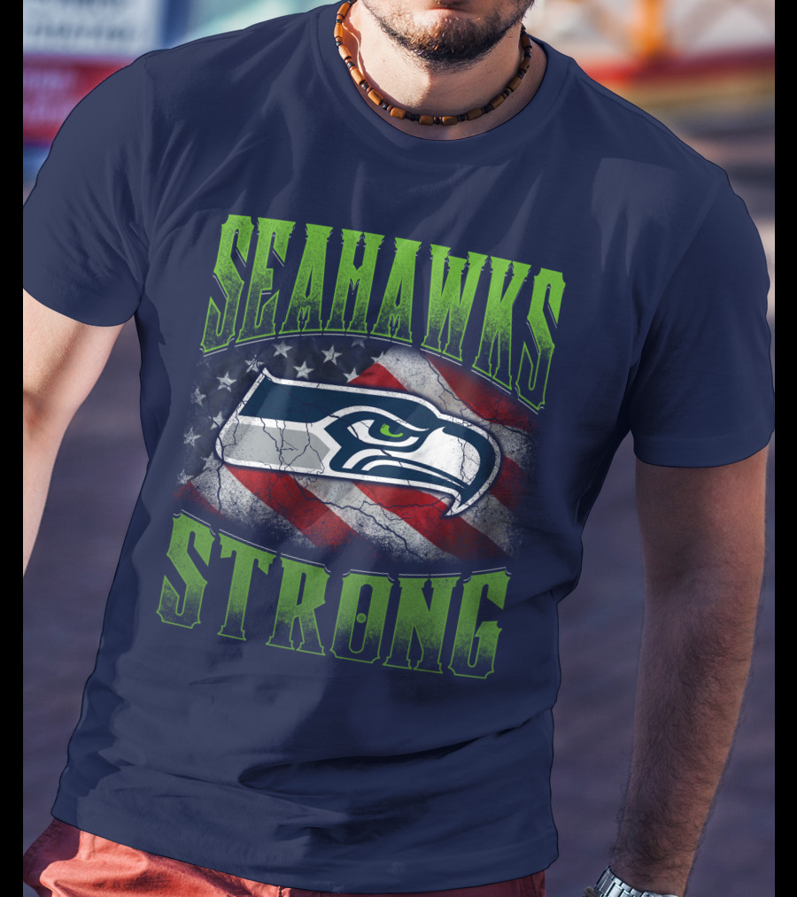Seattle Seahawks Strong American Flag T-Shirt