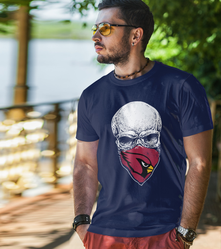 Arizona Cardinals Skull Mask T-Shirt