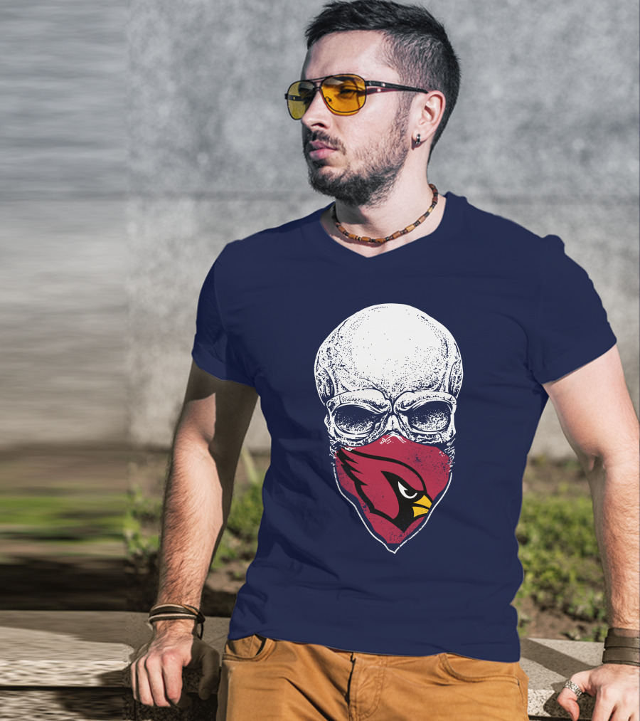 Arizona Cardinals Skull Mask T-Shirt