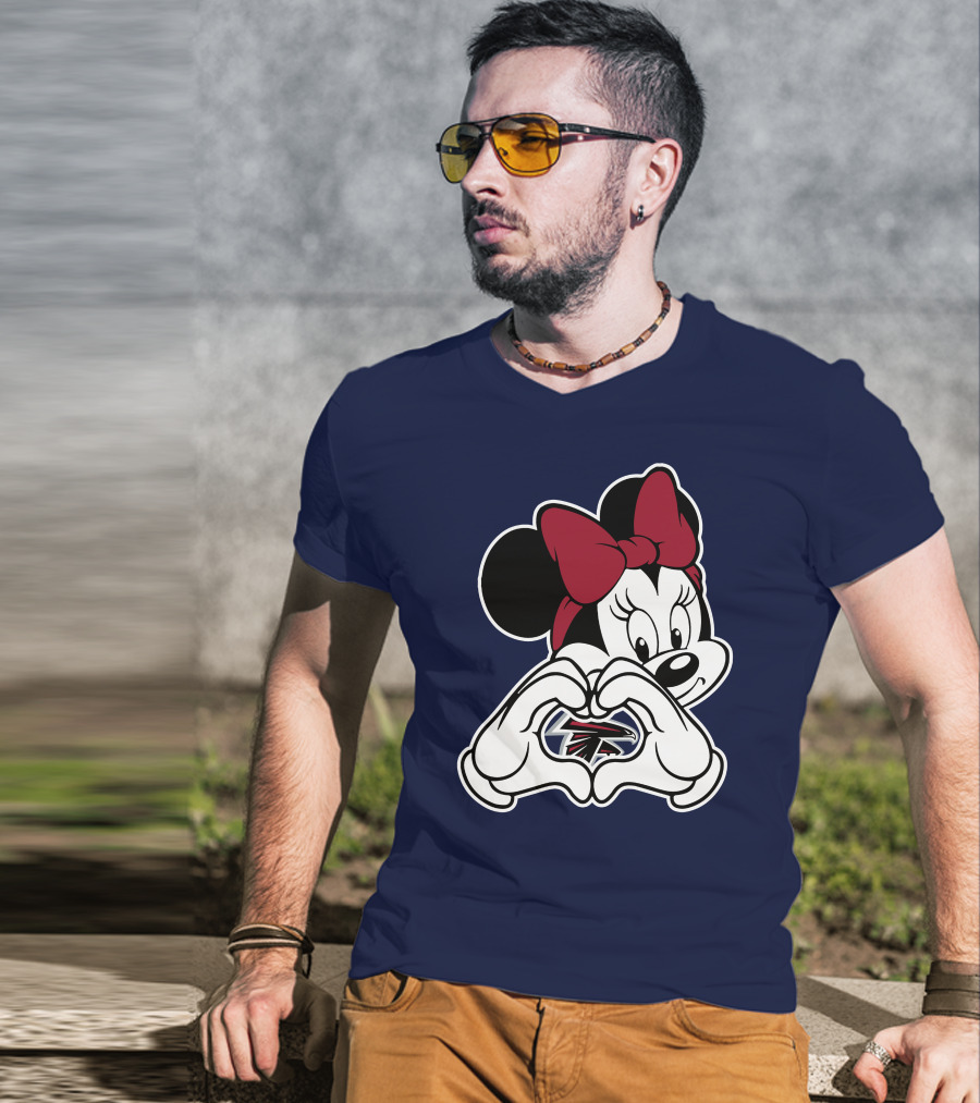 Minnie Heart Hands Atlanta Falcons T-Shirt