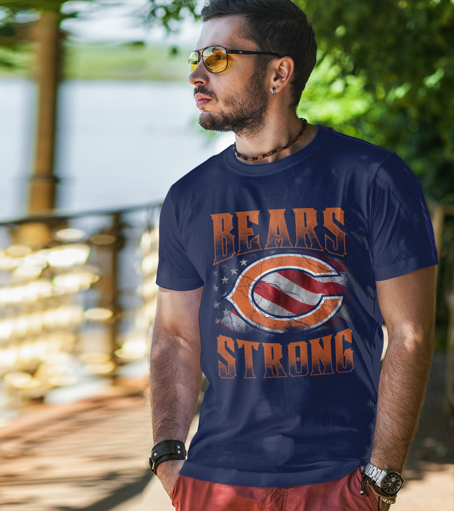 Bears Strong American Flag Chicago Bears T-Shirt