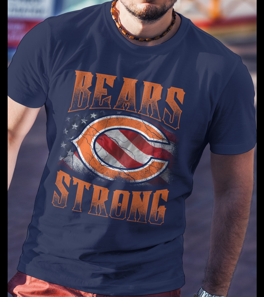 Bears Strong American Flag Chicago Bears T-Shirt