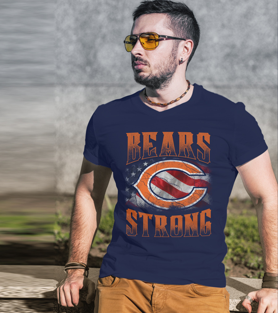 Bears Strong American Flag Chicago Bears T-Shirt