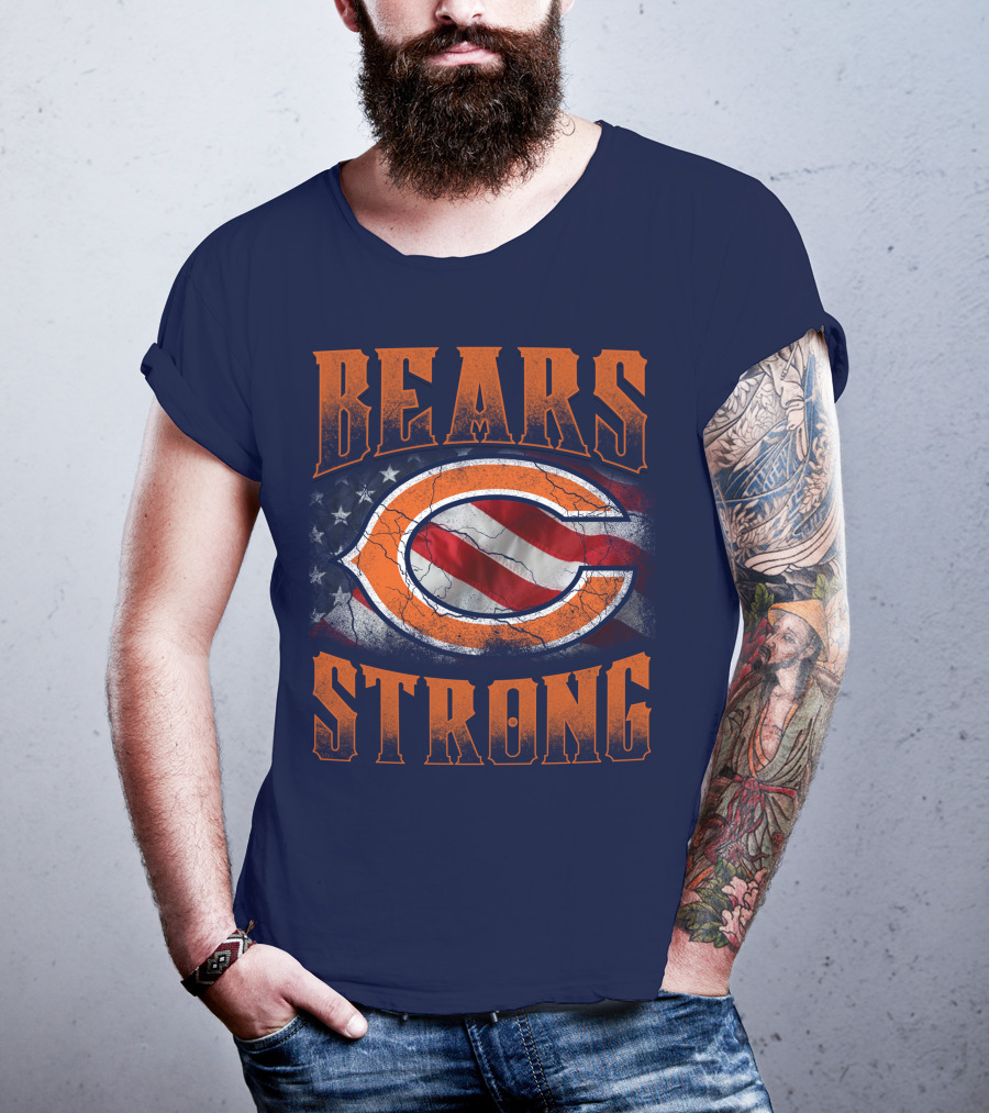 Bears Strong American Flag Chicago Bears T-Shirt