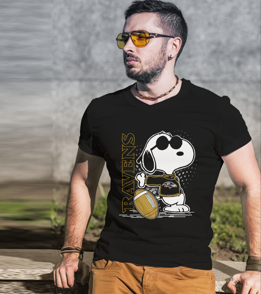 Ravens Snoopy Baltimore Football T-Shirt