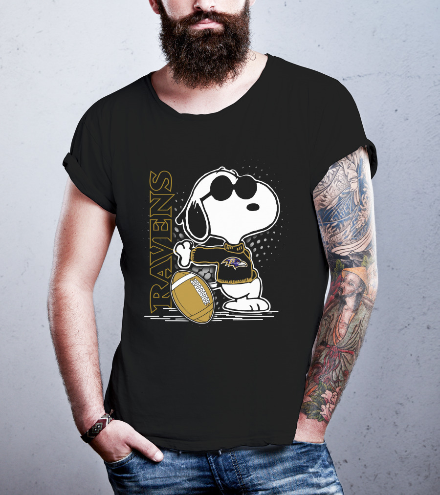 Ravens Snoopy Baltimore Football T-Shirt