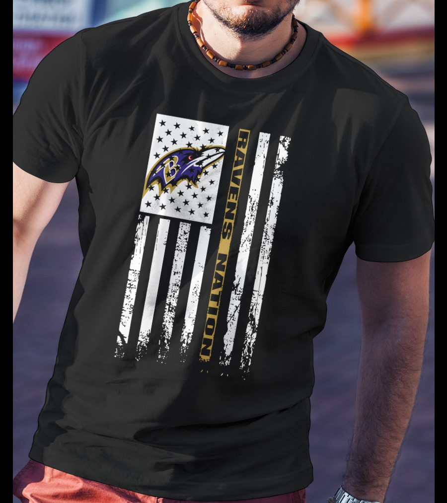 Ravens Nation American Flag Baltimore Ravens T-Shirt