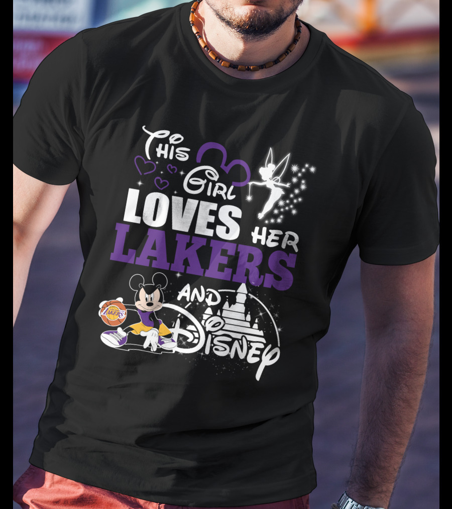 This Girl Loves Her Los Angeles Lakers And Disney Mickey Mouse T-Shirt