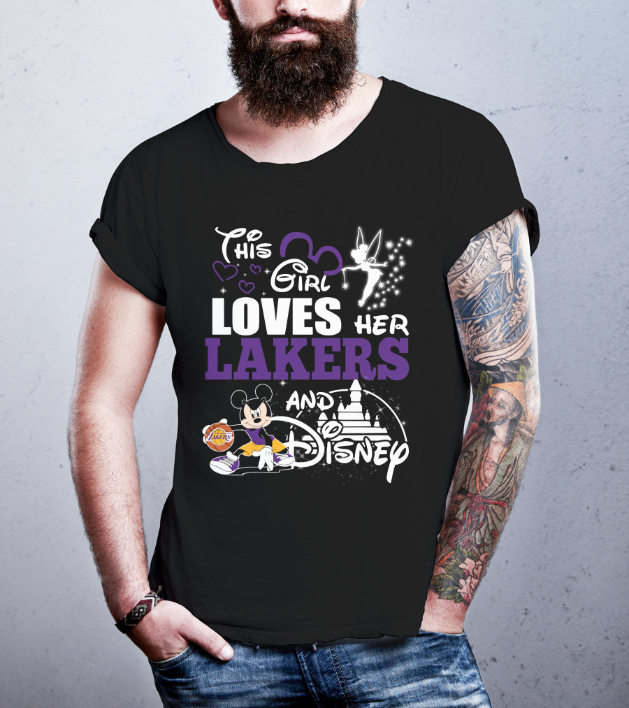 This Girl Loves Her Los Angeles Lakers And Disney Mickey Mouse T-Shirt