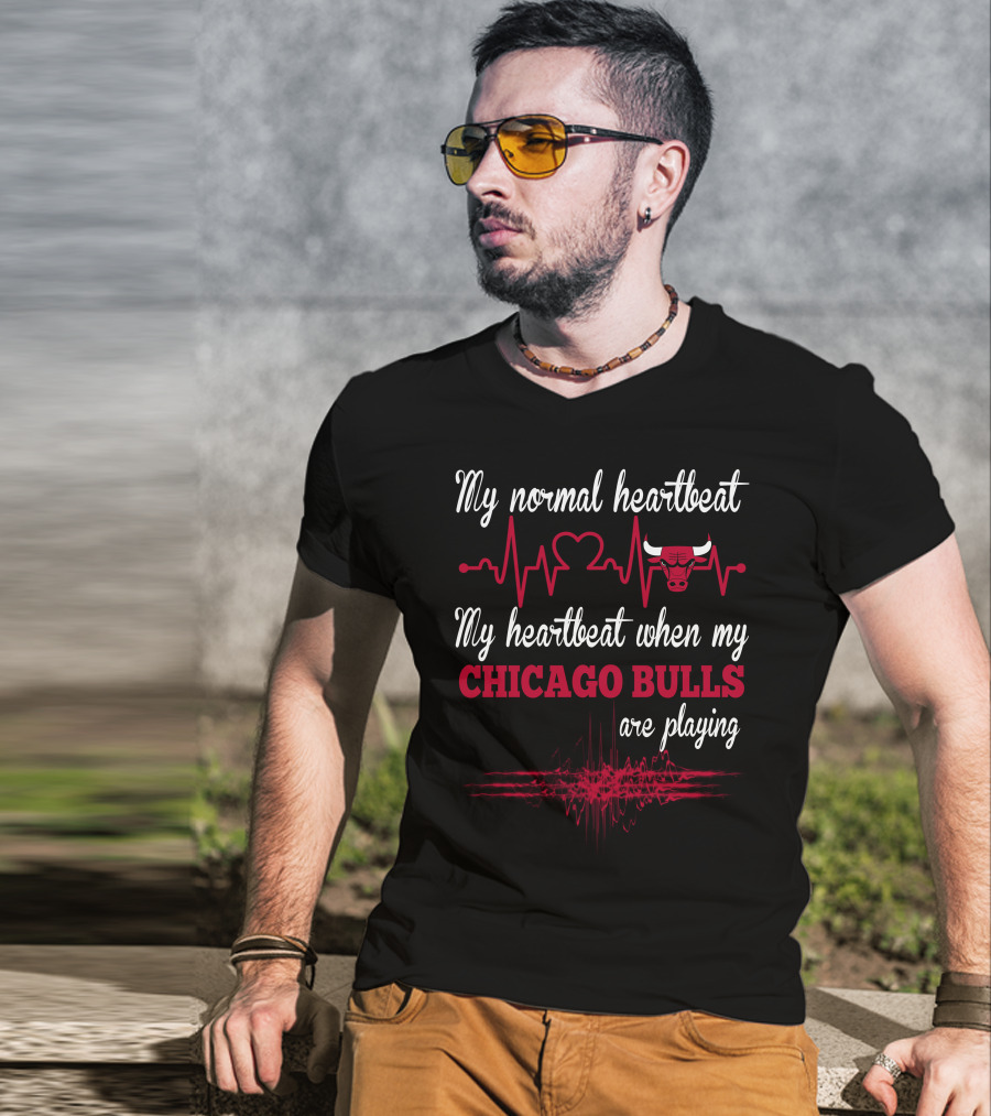 My Normal Heartbeat My Heartbeat When My Chicago Bulls Are Playing T-Shirt