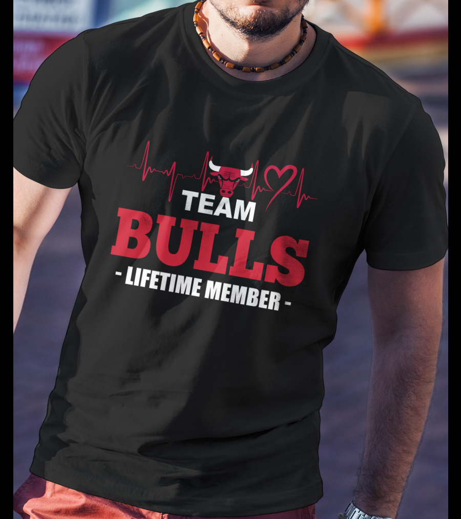 Team Bulls Lifetime Member Heartbeat Chicago Bulls T-Shirt