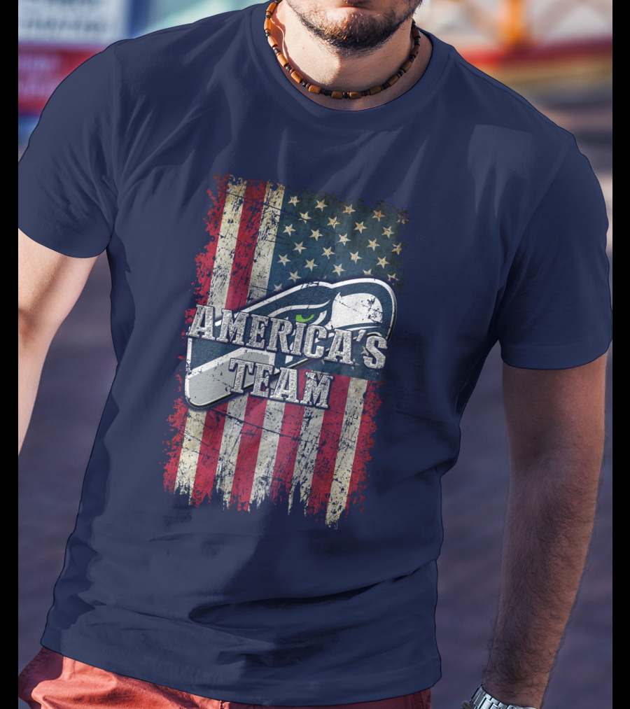 Seattle Seahawks America's Team Flag T-Shirt