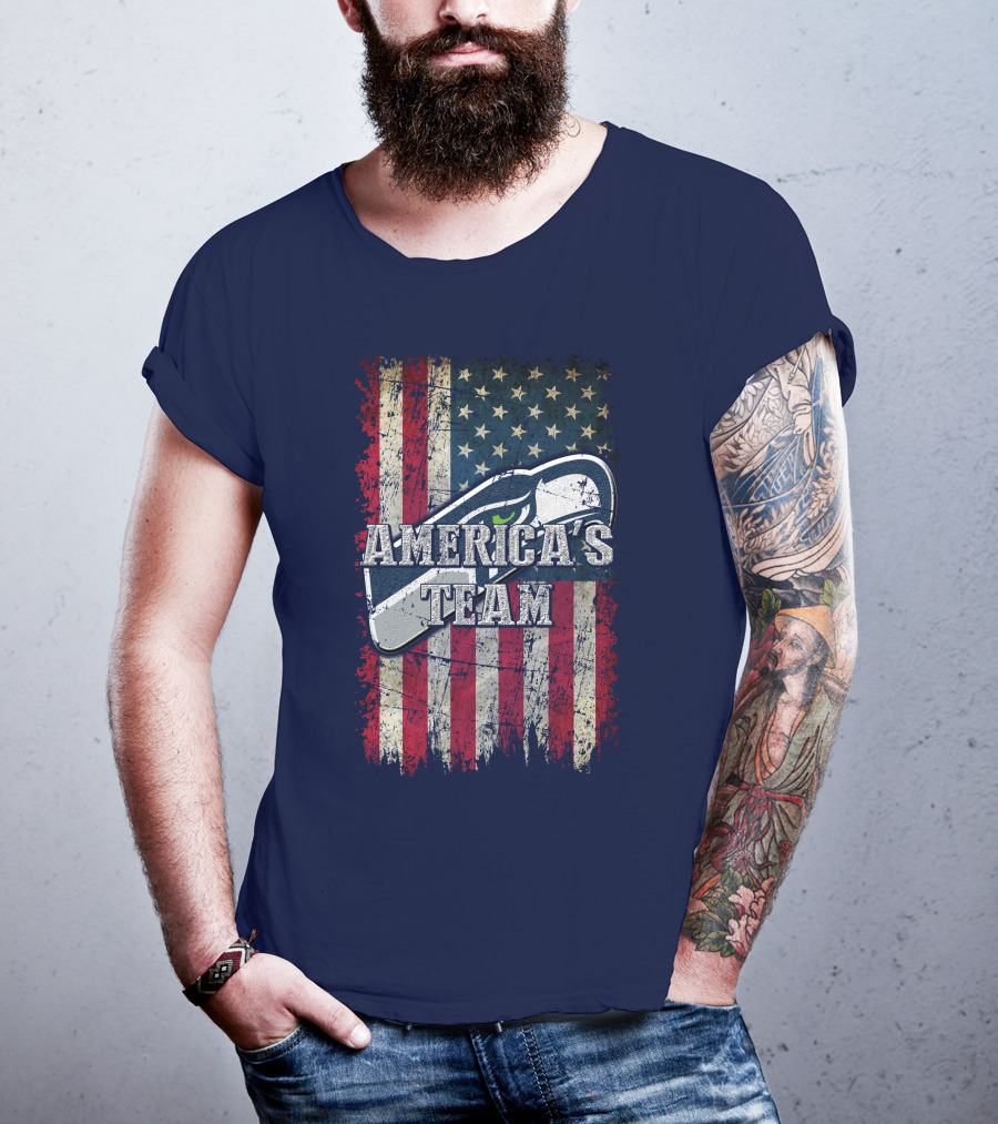 Seattle Seahawks America's Team Flag T-Shirt