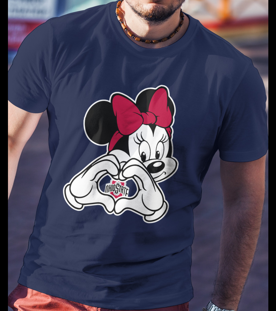 Minnie Mouse Ohio State Buckeyes Heart Hands T-Shirt