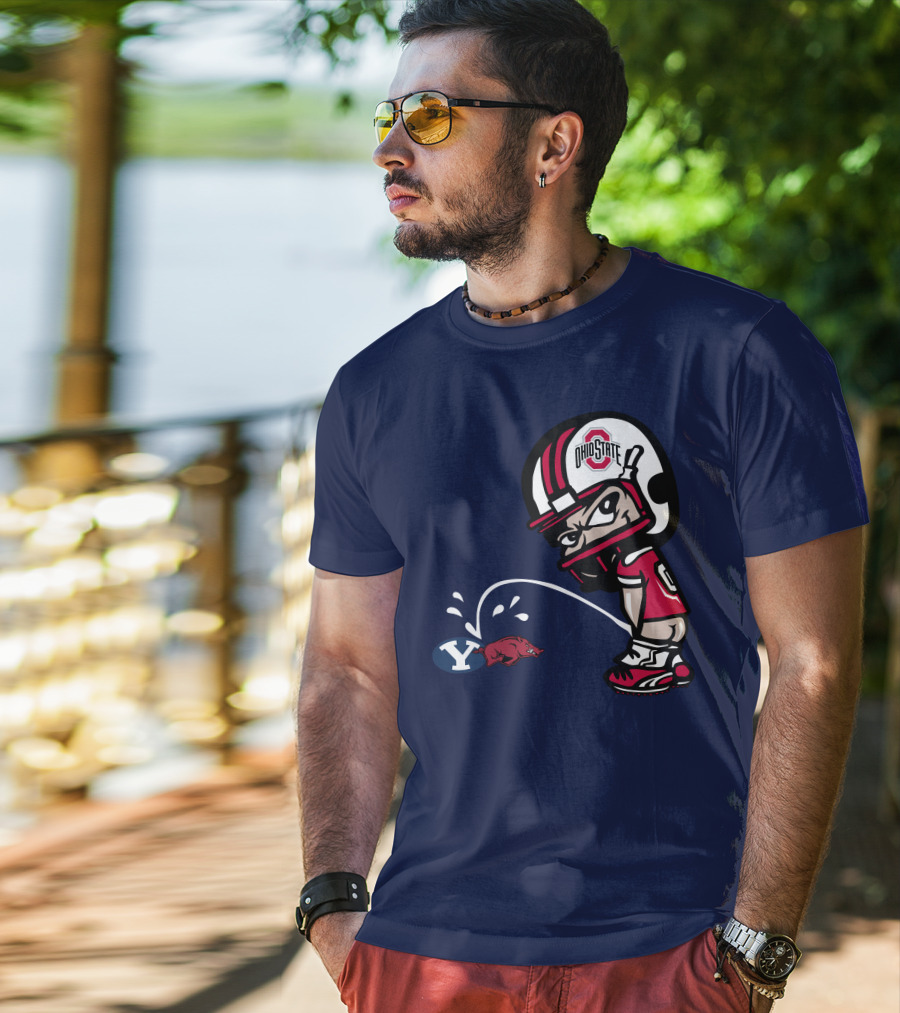 Ohio State Buckeyes Mascot Helmet Arkansas Razorbacks Byu Football Rivalry T-Shirt