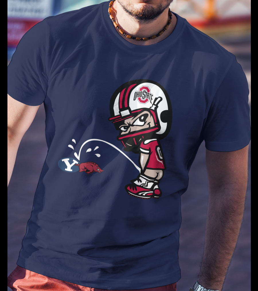 Ohio State Buckeyes Mascot Helmet Arkansas Razorbacks Byu Football Rivalry T-Shirt