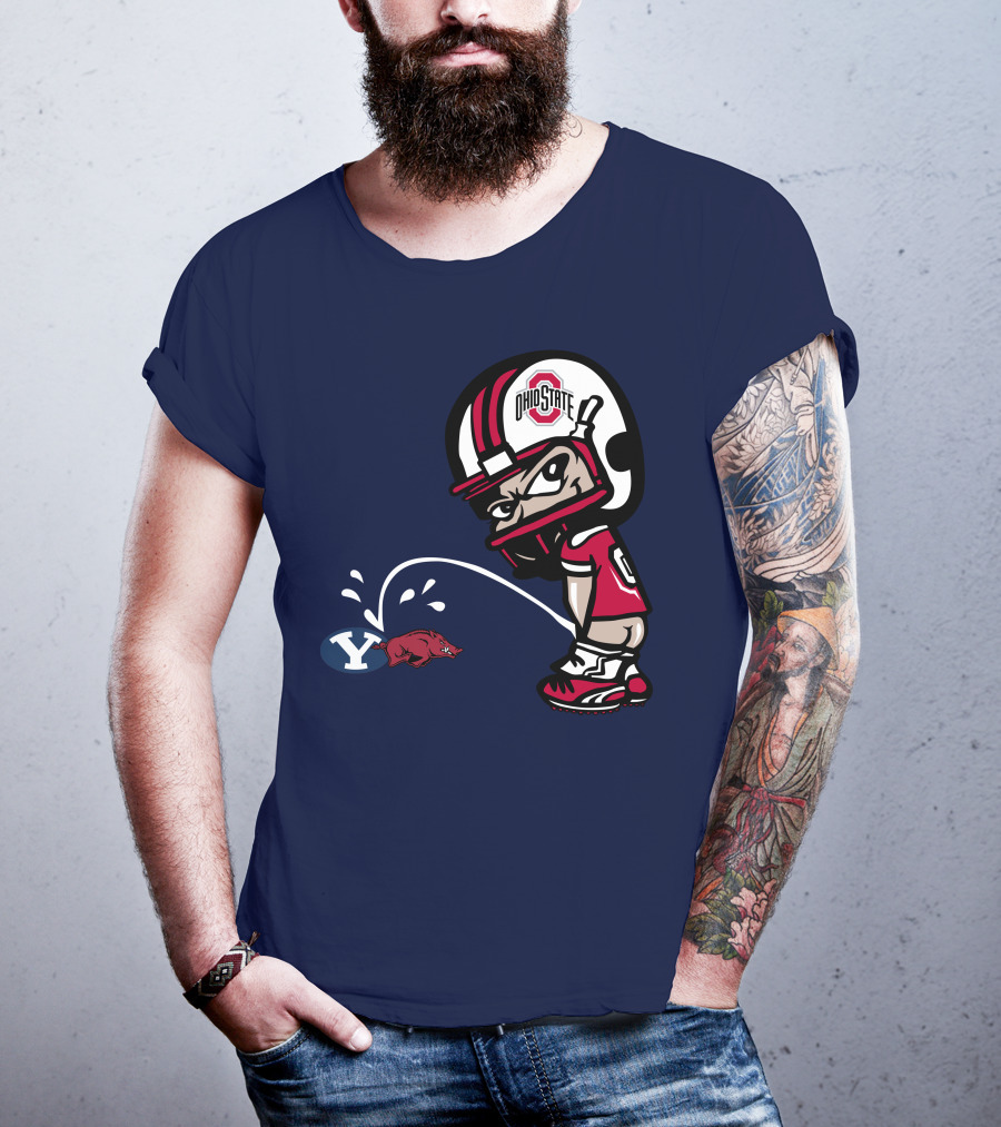 Ohio State Buckeyes Mascot Helmet Arkansas Razorbacks Byu Football Rivalry T-Shirt