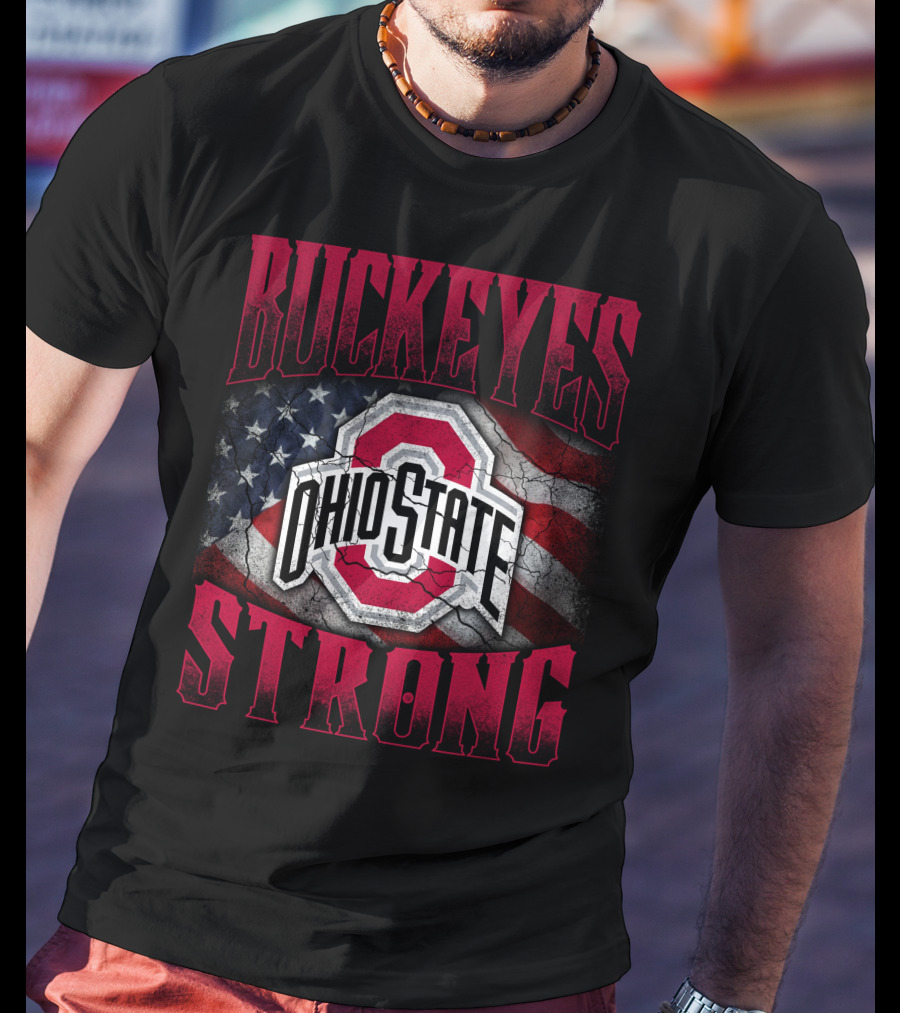 Buckeyes Strong Ohio State American Flag T-Shirt