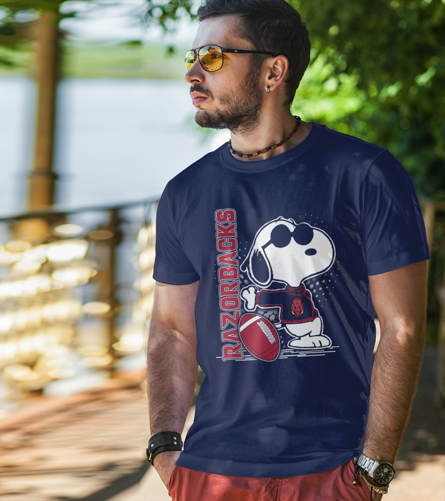 Razorbacks Snoopy Football T-Shirt