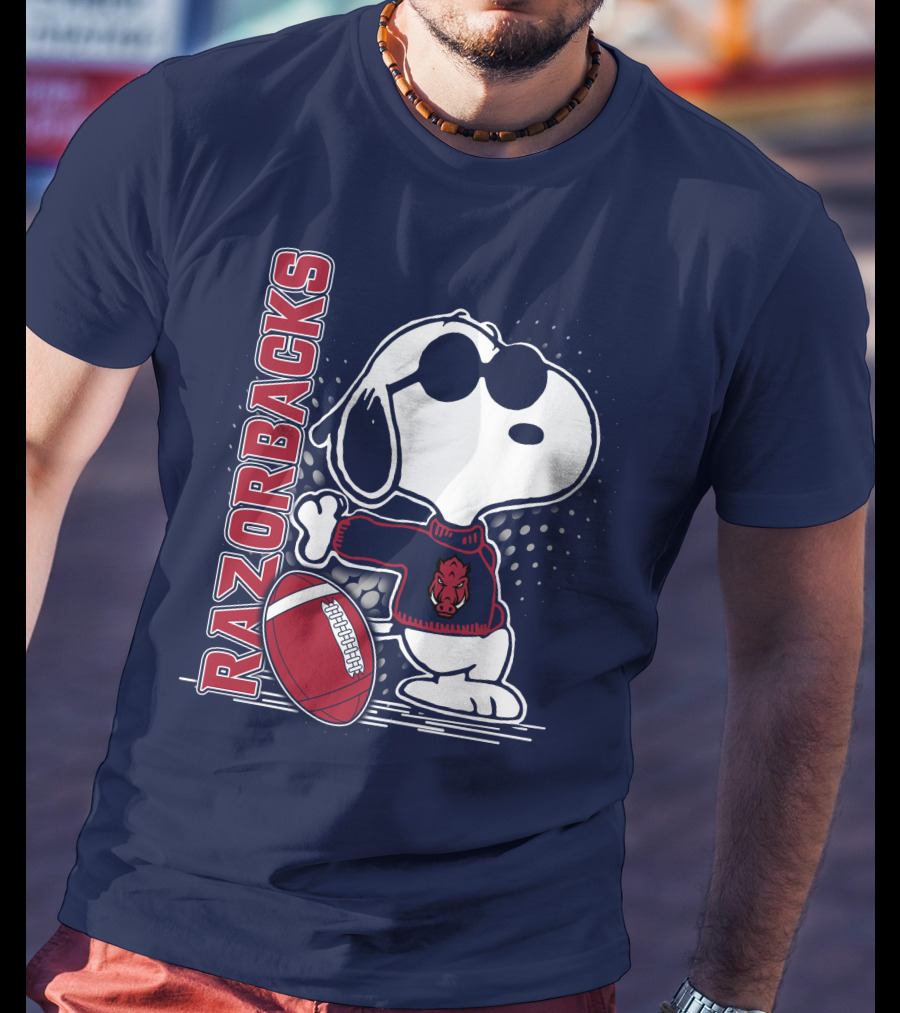 Razorbacks Snoopy Football T-Shirt
