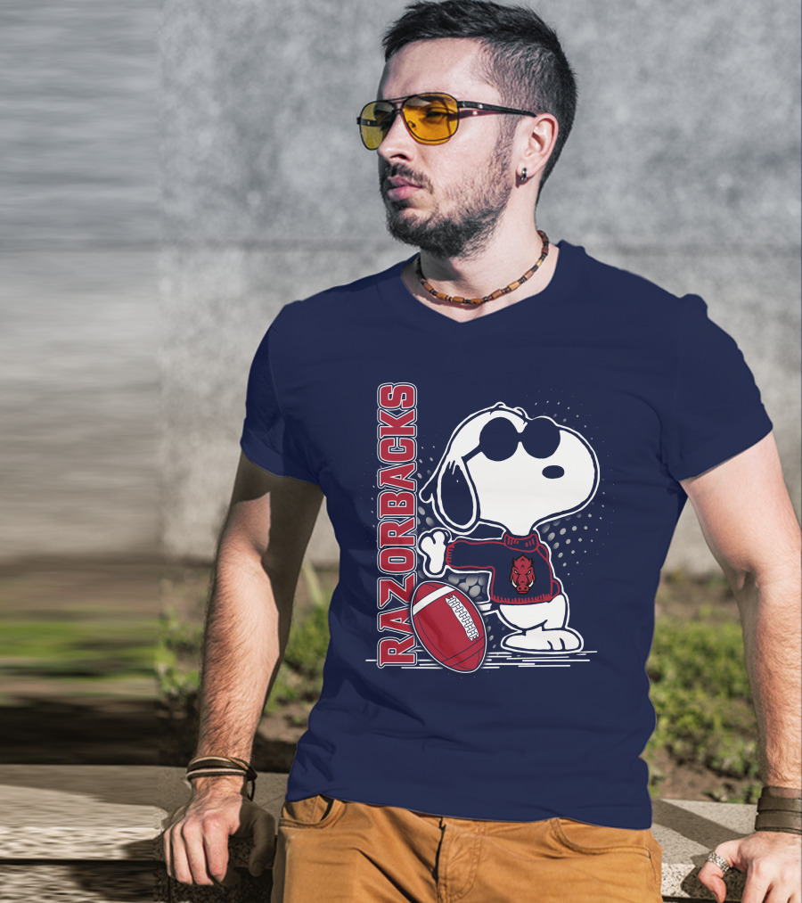 Razorbacks Snoopy Football T-Shirt