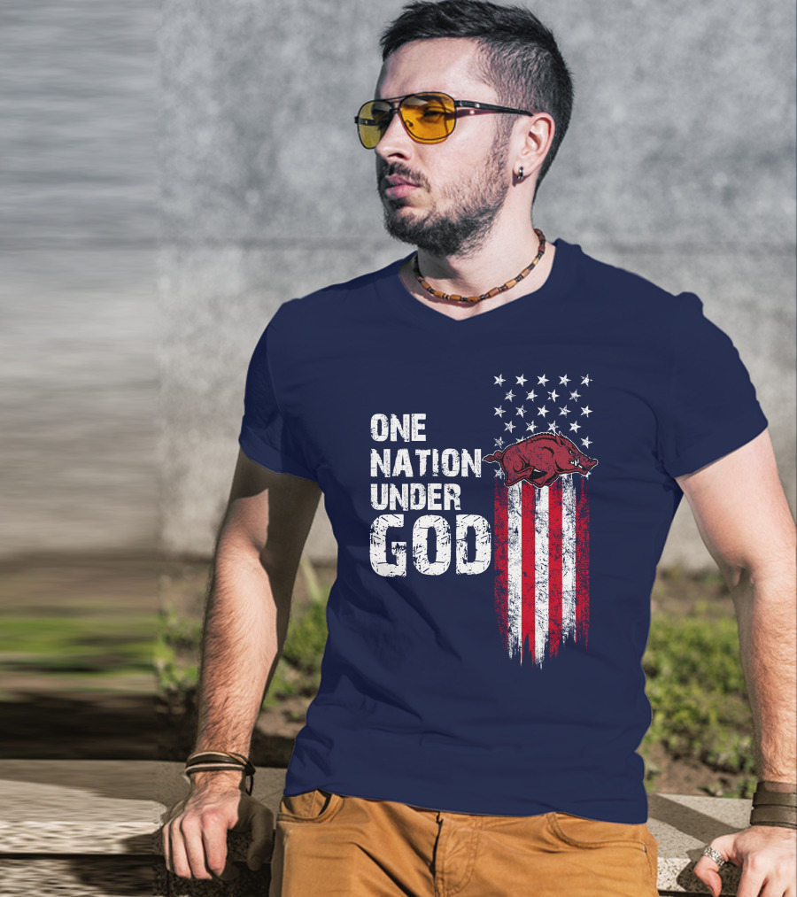 One Nation Under God Arkansas Razorbacks T-Shirt