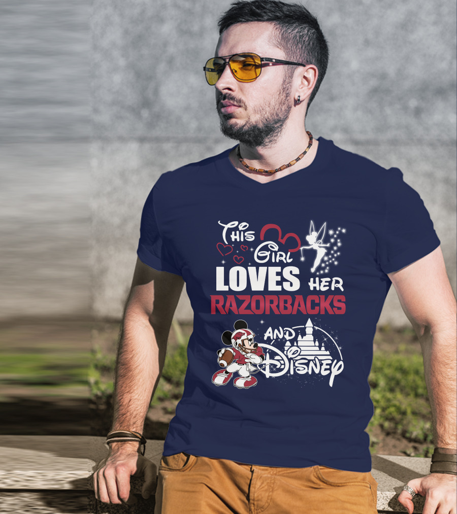 This Girl Loves Her Razorbacks And Disney T-Shirt