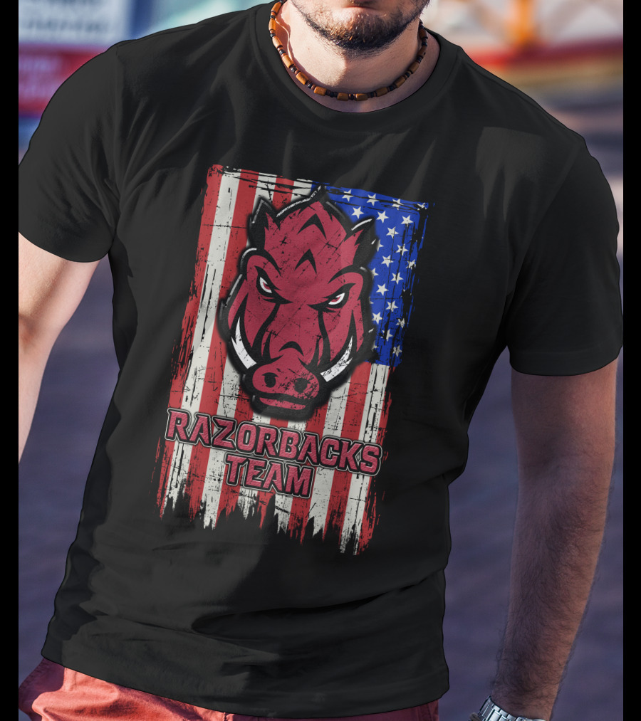 Razorbacks Team Arkansas Flag T-Shirt