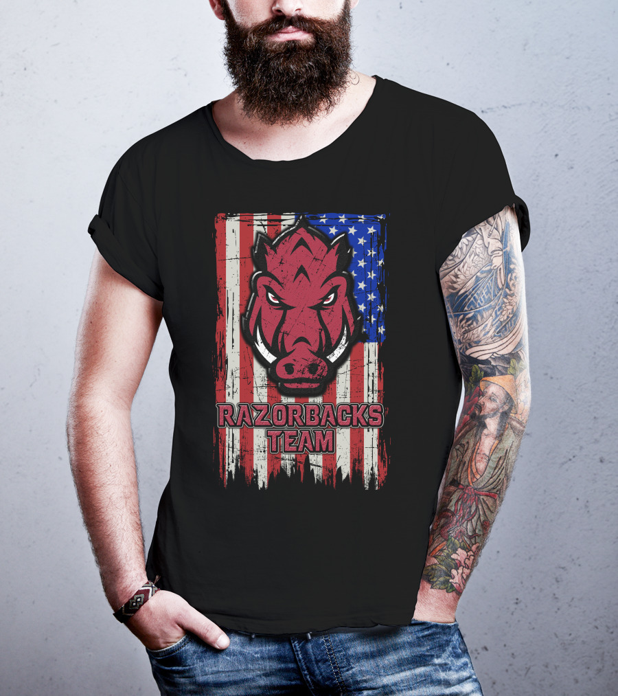 Razorbacks Team Arkansas Flag T-Shirt