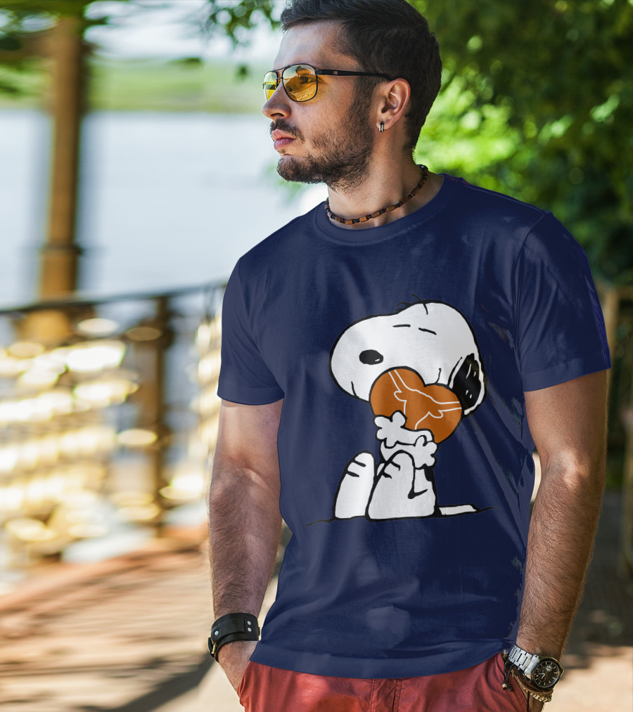 Snoopy Hugging Texas Longhorns T-Shirt