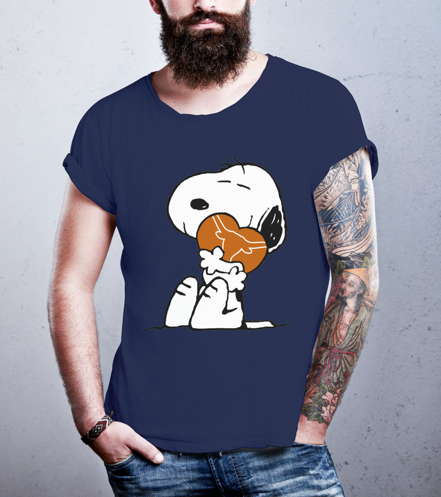 Snoopy Hugging Texas Longhorns T-Shirt