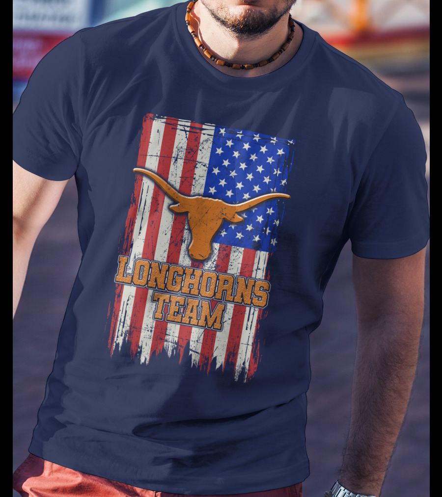 Longhorns Team American Flag T-Shirt