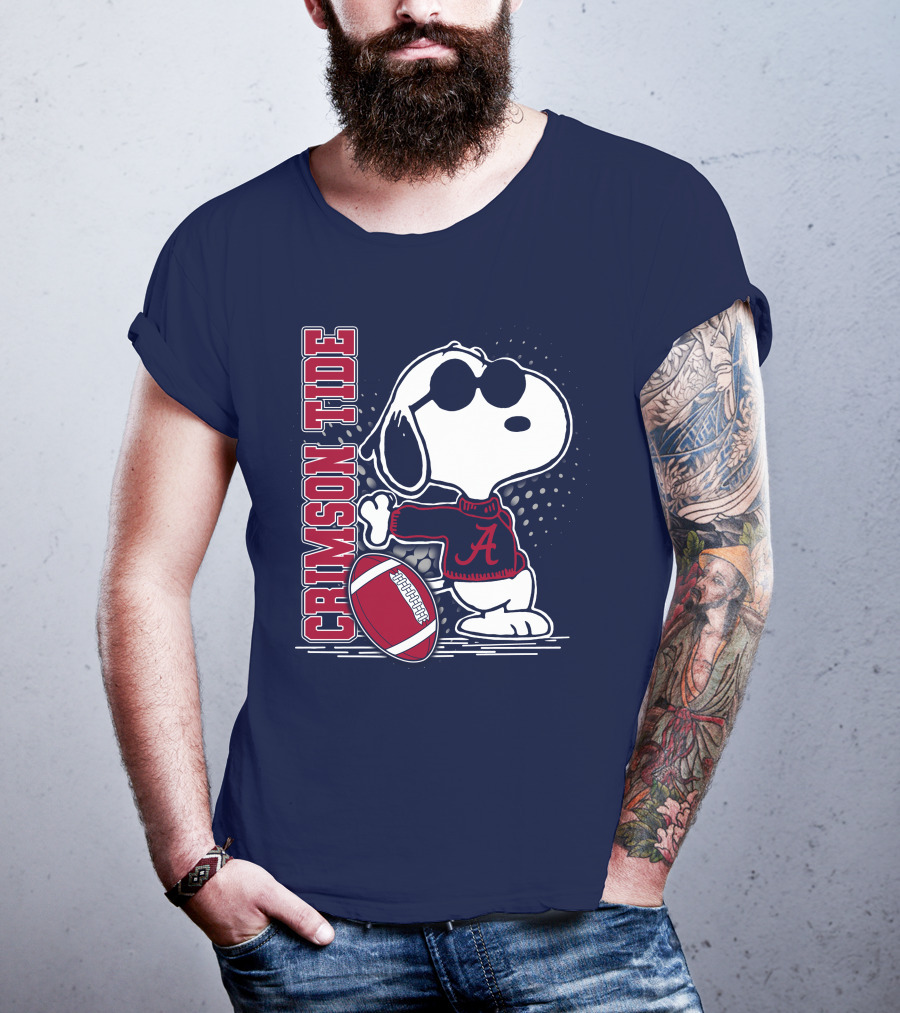 Crimson Tide Alabama Snoopy Football T-Shirt