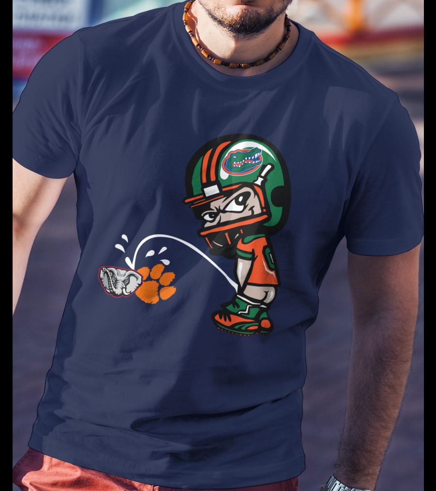 Florida Gators Football Rivalry Satire With Tiger Paw And Elephant T-Shirt