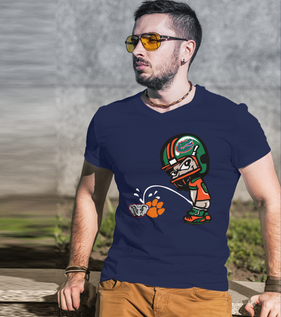 Florida Gators Football Rivalry Satire With Tiger Paw And Elephant T-Shirt