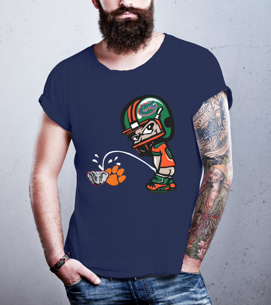 Florida Gators Football Rivalry Satire With Tiger Paw And Elephant T-Shirt