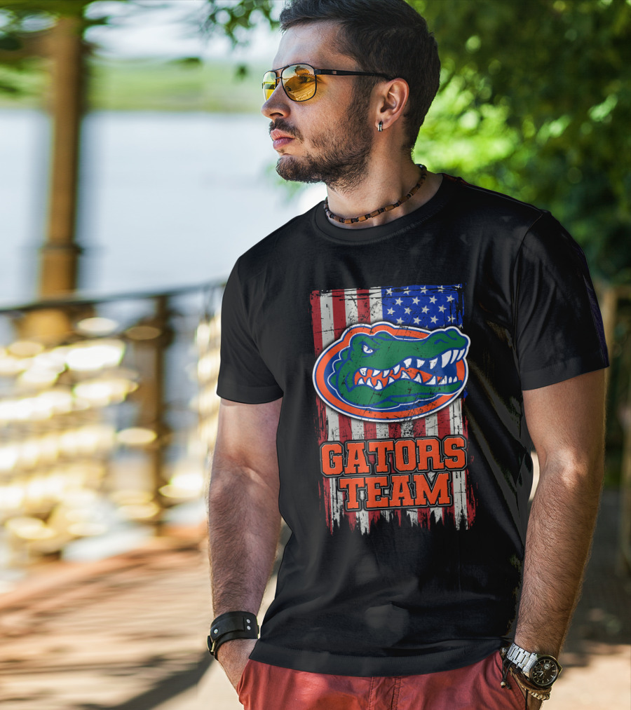 Gators Team Florida American Flag T-Shirt
