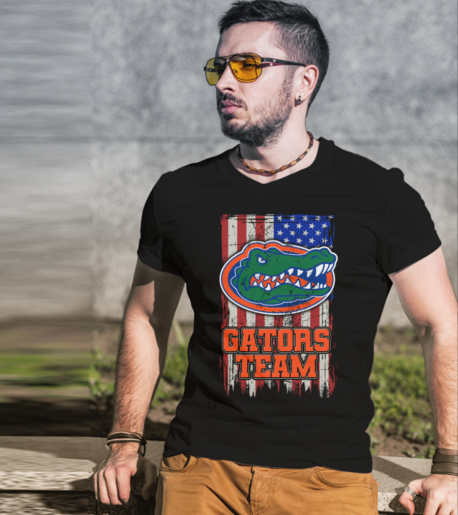 Gators Team Florida American Flag T-Shirt