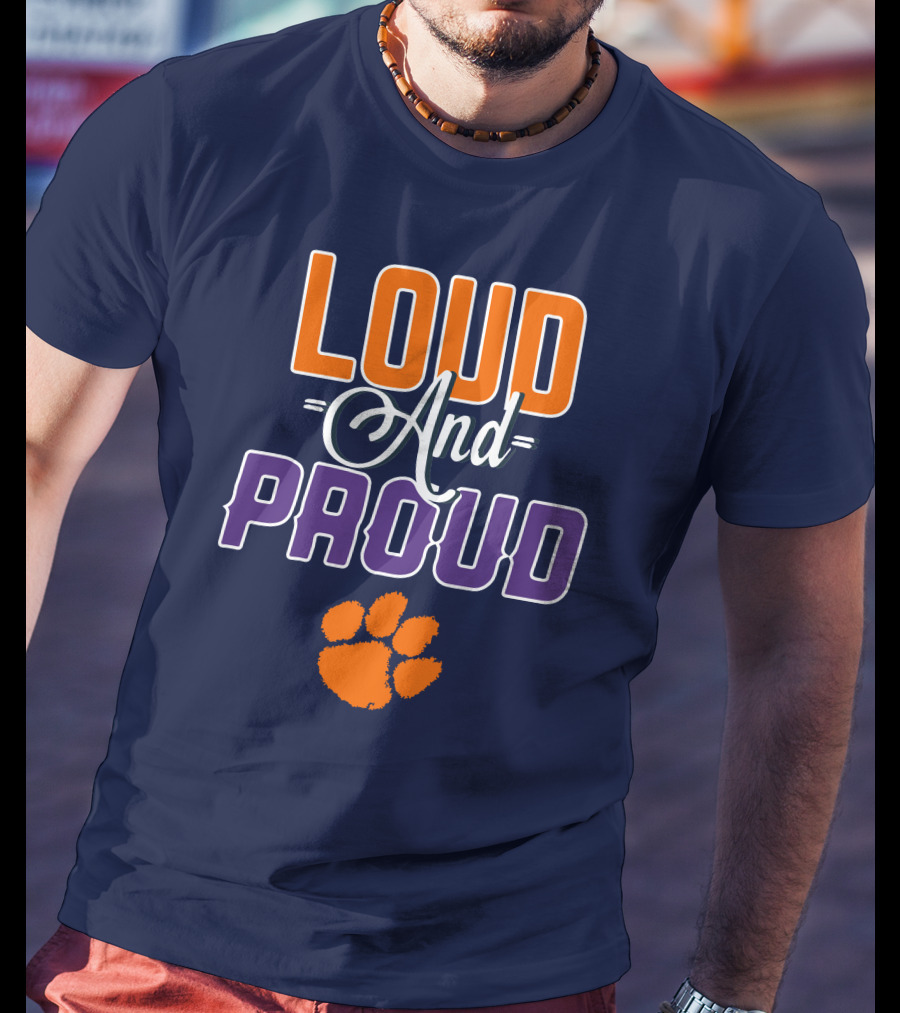 Loud And Proud Clemson Tigers Paw Print T-Shirt