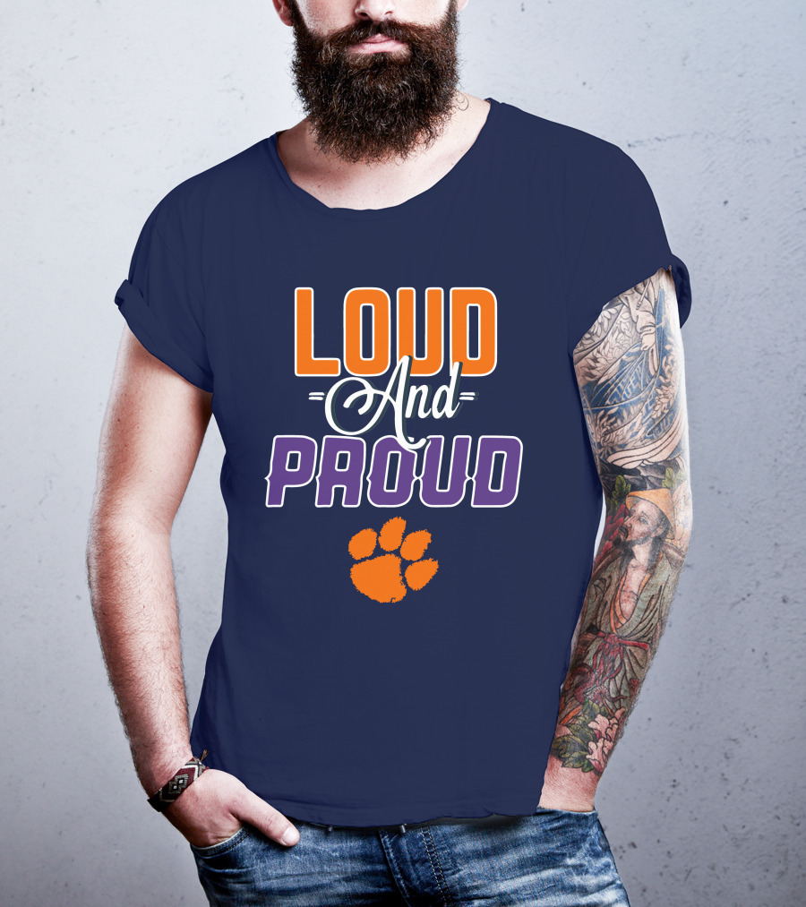Loud And Proud Clemson Tigers Paw Print T-Shirt