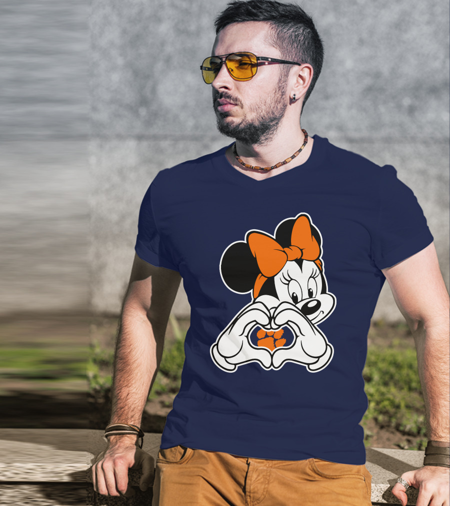 Clemson Tigers Minnie Mouse Heart Paw T-Shirt
