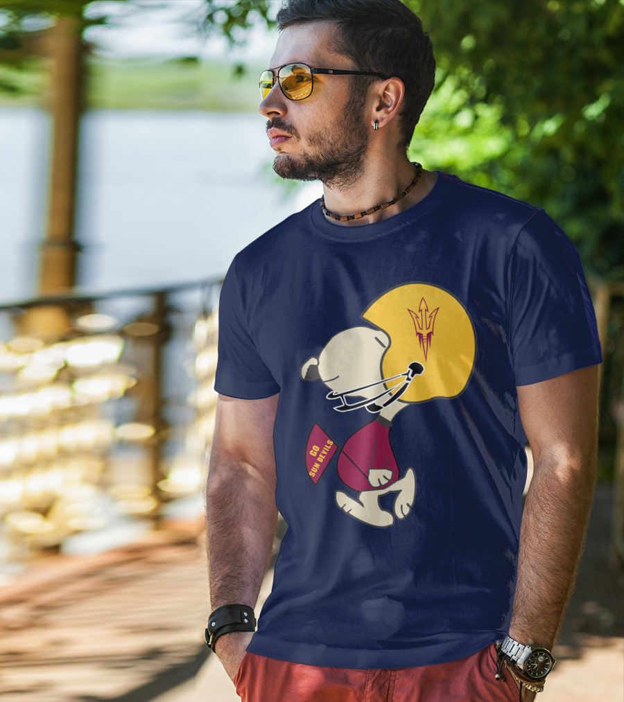 Snoopy Arizona State Sun Devils Football Helmet Go Sun Devils T-Shirt