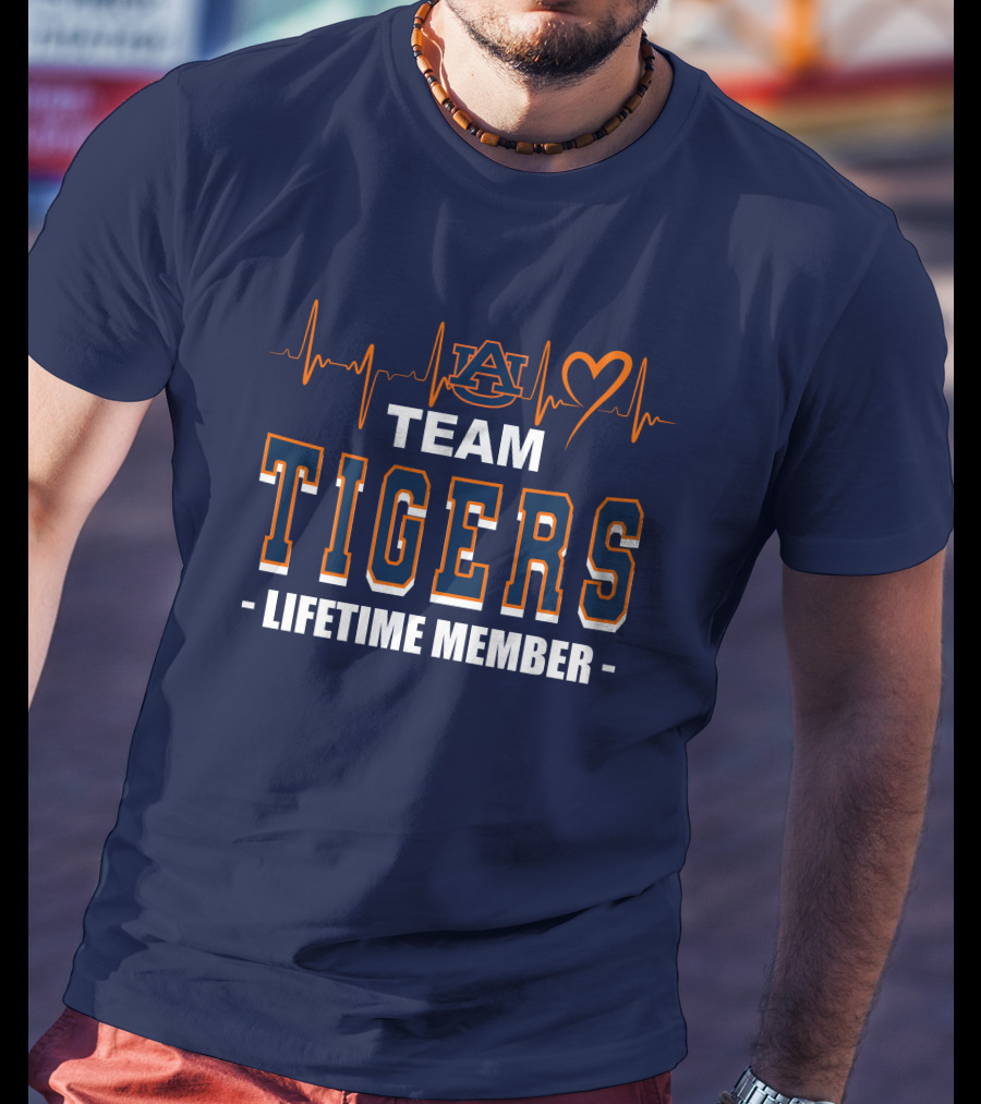 Team Tigers Lifetime Member Auburn Heartbeat T-Shirt