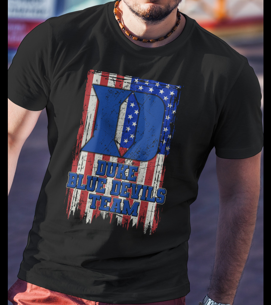 Duke Blue Devils Team Usa Flag D T-Shirt